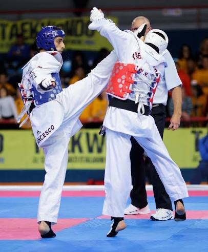 Taekwondo athletes training
